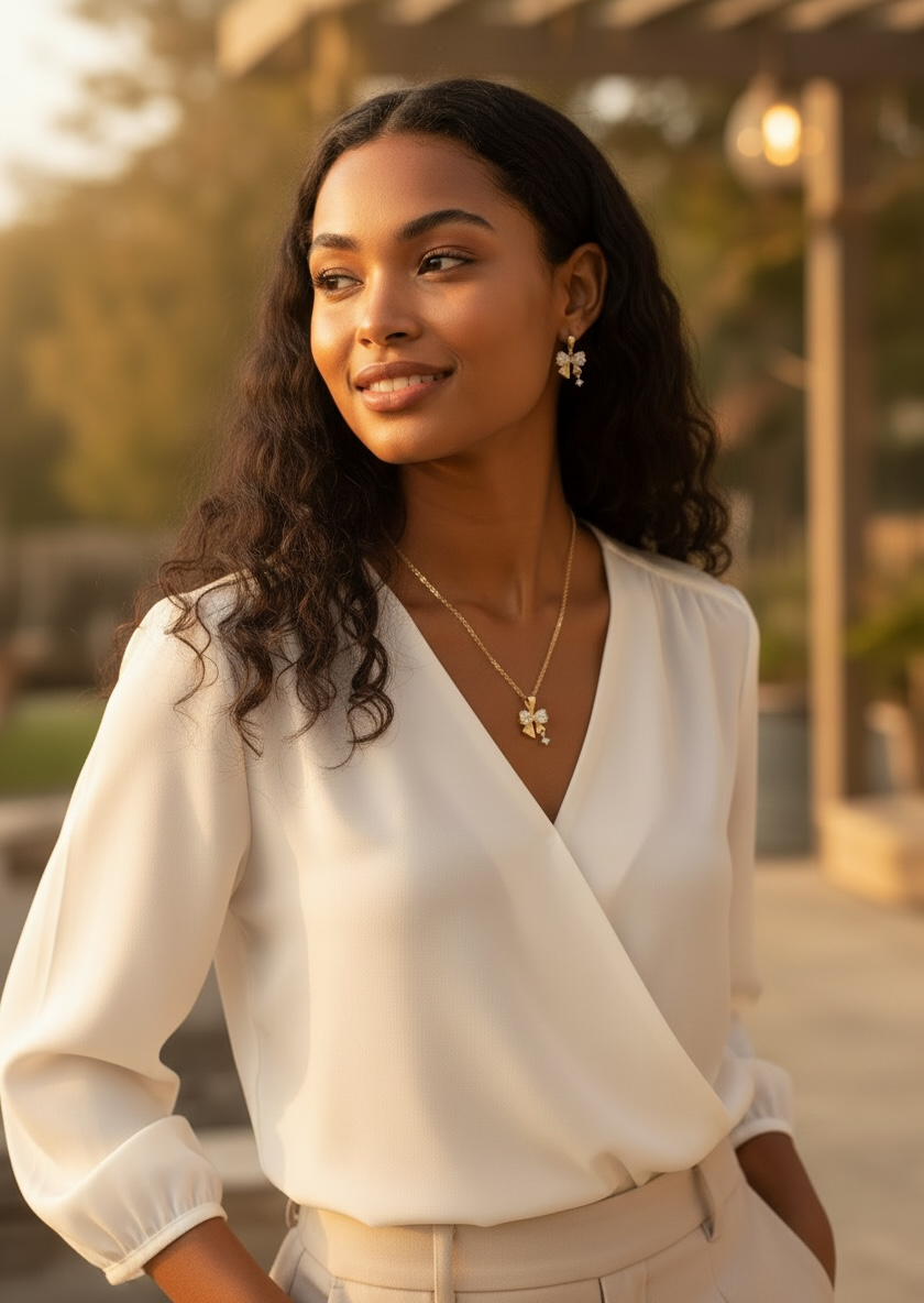 Timeless Gold Bow Jewelry Set 🎀✨
